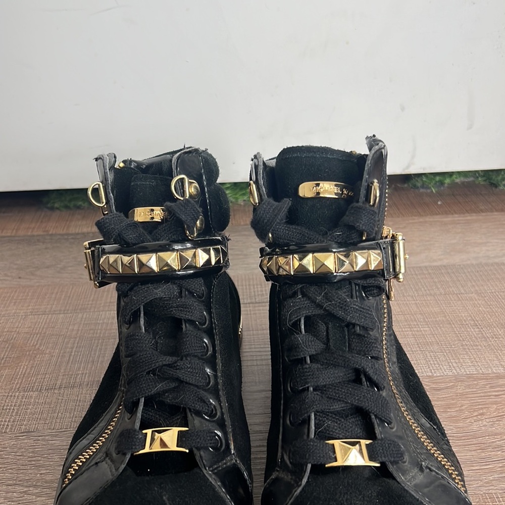 SOLD - Michael Kors Glam Studded Patent Leather High-Top Sneaker - Picture 5 of 11